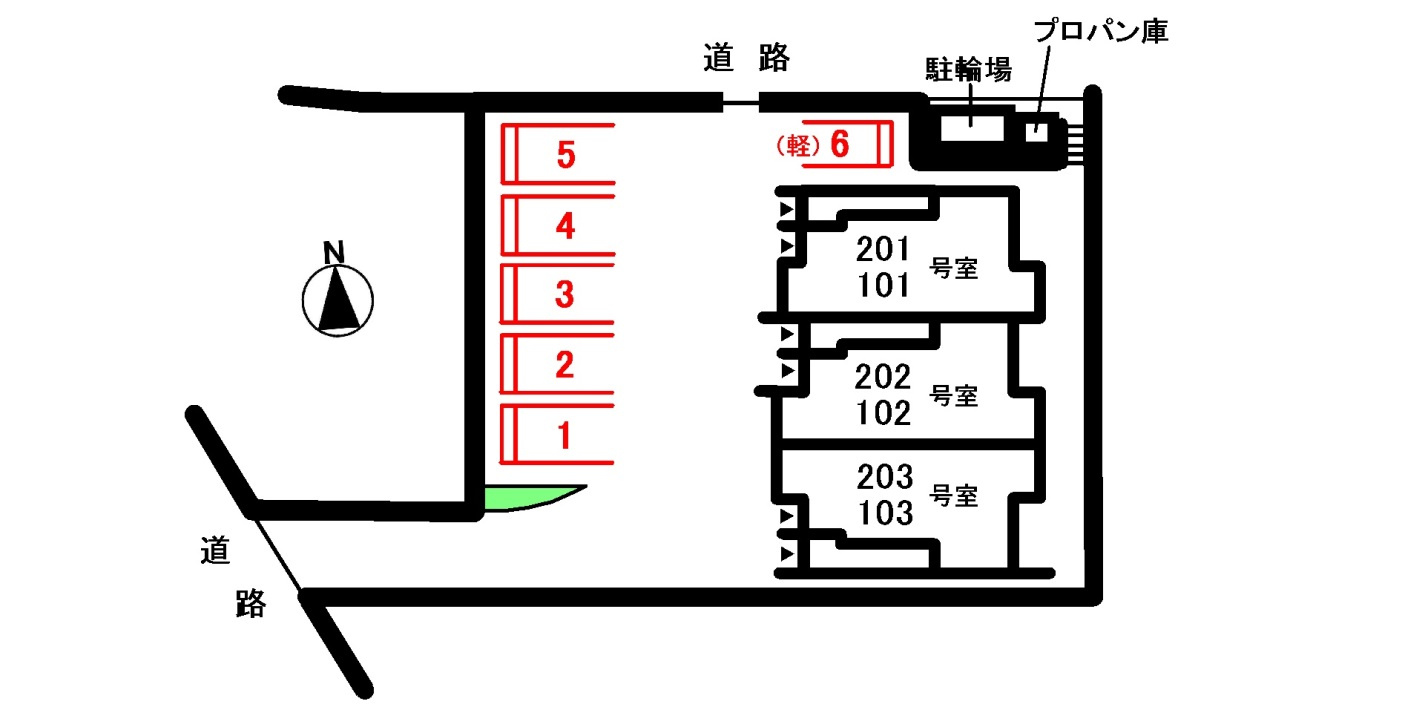 プロムナード　スカイの区画図|駐車場