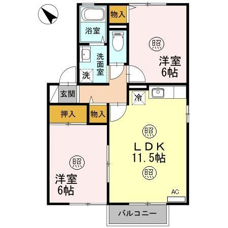 【間取り】 | ルミエール・ハサマ　Ａ棟