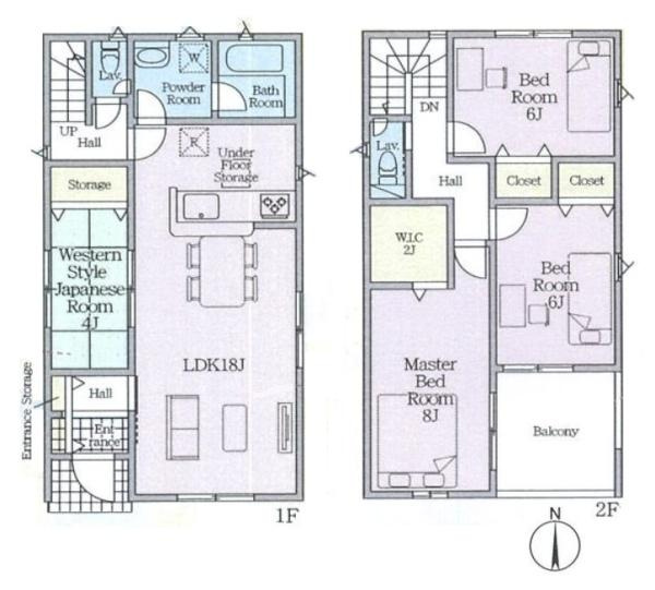 クレイドルガーデン若葉台 ２号棟 ／新築一戸建の間取り