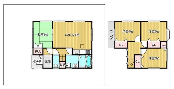 大和郡山市城北町　一戸建の間取り