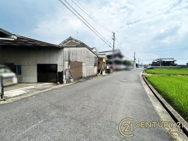 橿原市城殿町　建築条件なし土地の前面道路含む現地写真|■現地撮影写真■ 前面道路は６ｍ以上と広くゆったりしています！