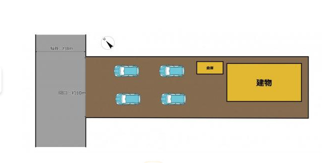 八代市　郡築三番町平屋建　４DKの区画図
