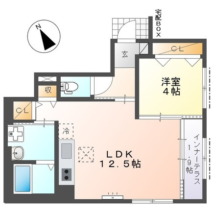 【間取り】 | ステラ緑園 | 設備充実の1LDKの間取りです！