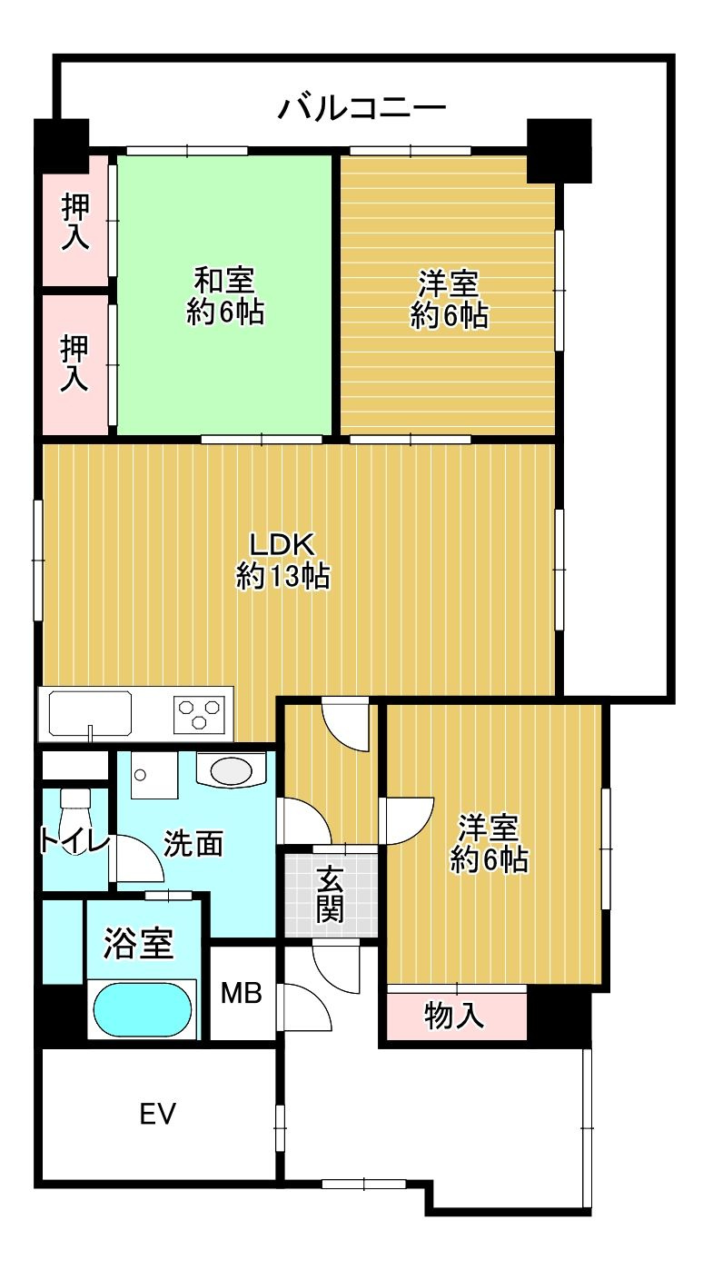 ハイツ大手門　舞鶴小学校区の間取り|ハイツ大手門