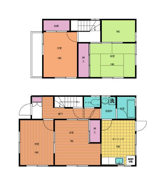 妙法寺貸戸建住宅の間取り