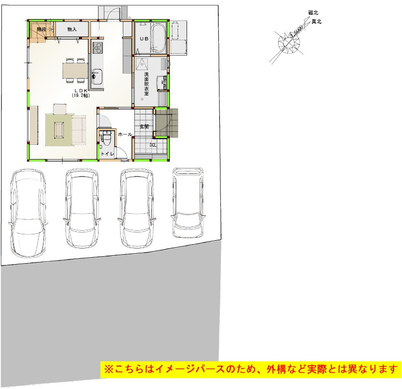 高知市朝倉西町1丁目　【特別価格　８月末まで】新築戸建　⑥の区画図|南東側　公道　6.2ｍ　接面　11.5ｍ