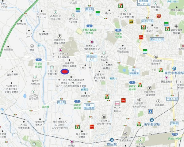 宇都宮市砥上町　土地の地図