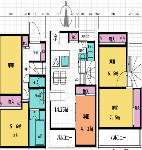 川口市西川口6丁目　中古一戸建ての間取り