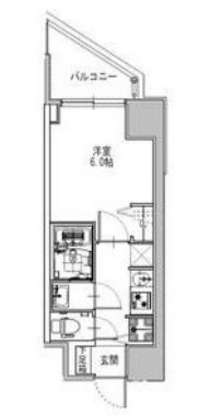 大阪市中央区松屋町住吉の賃貸マンションの間取り