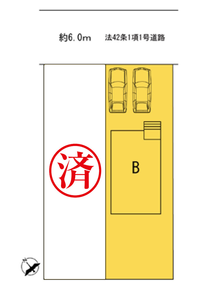 町田市鶴川4丁目　新築全2棟の区画図
