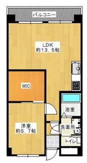 【間取り】 | 武庫之荘パークハイツ | 単身様におすすめの１LDKの間取りです♪
