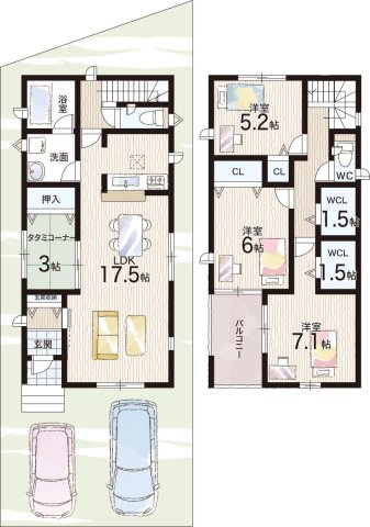 29日(土)30日(日)現地ご見学可能！　枚方市香里ケ丘　全3邸の間取り|2号地