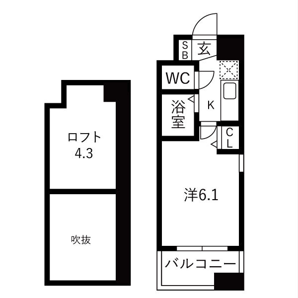 エステムコート三宮ＥＡＳＴポルトマーレの間取り
