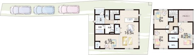 ★京都市西京区嵐山茶尻町　第3期　新築一戸建ての間取り|2号地