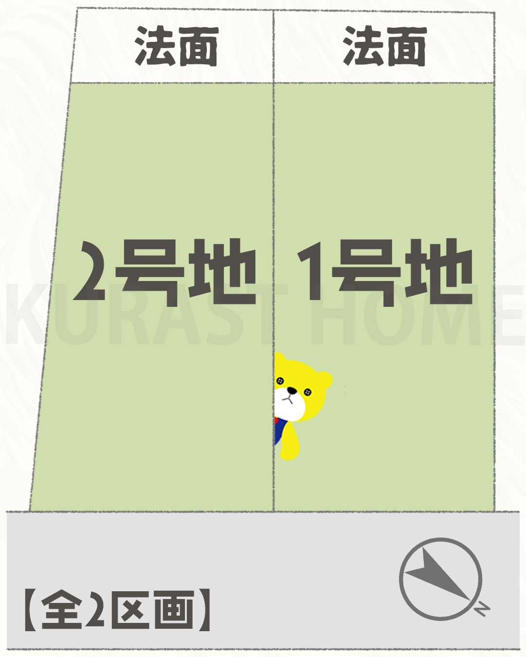京都市西京区大枝北福西町2丁目　新築戸建の区画図
