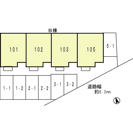 アンソレイエ Bの区画図