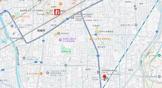 ウエストハイツP2の地図