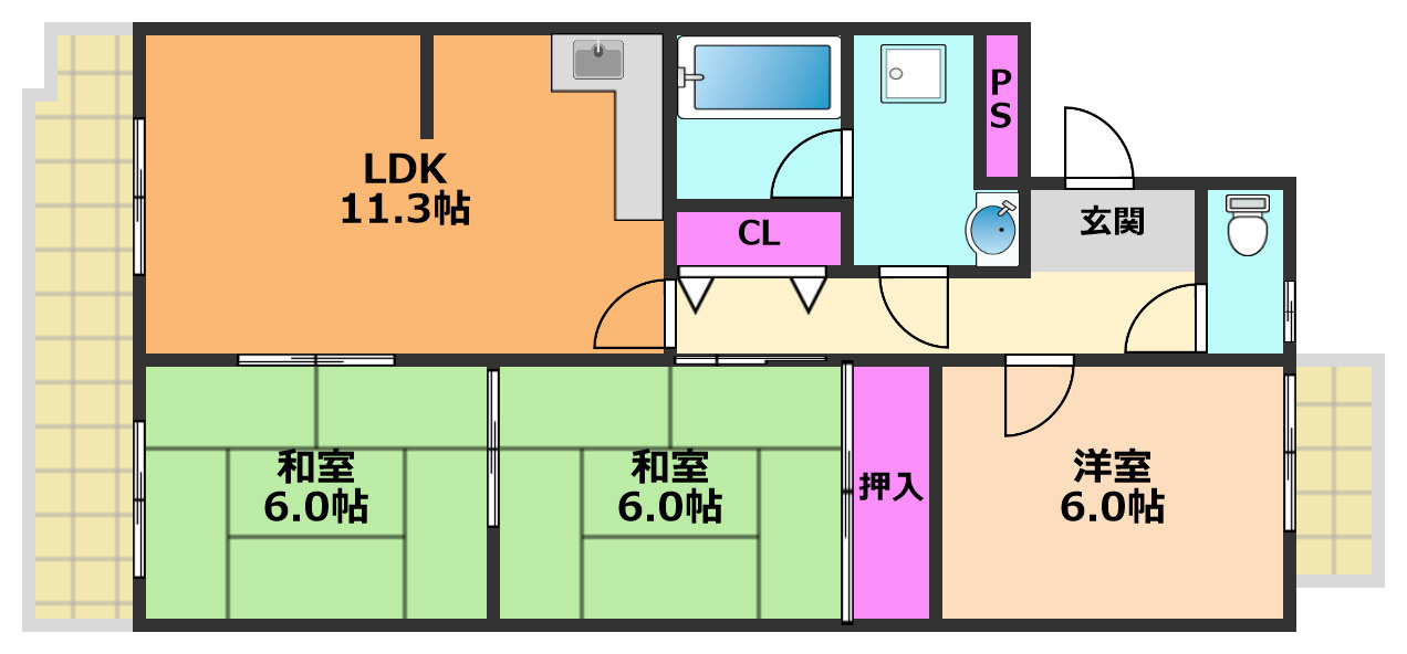 ウエストハイツP2の間取り