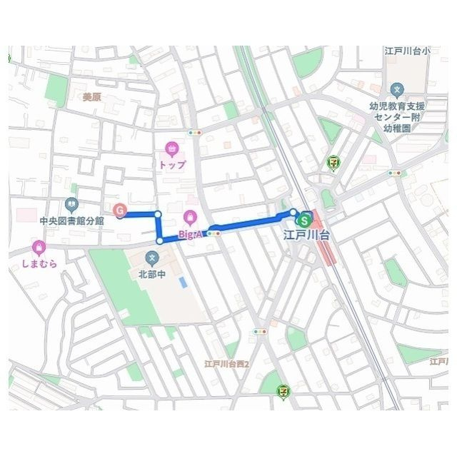 シャルム江戸川台B棟の地図