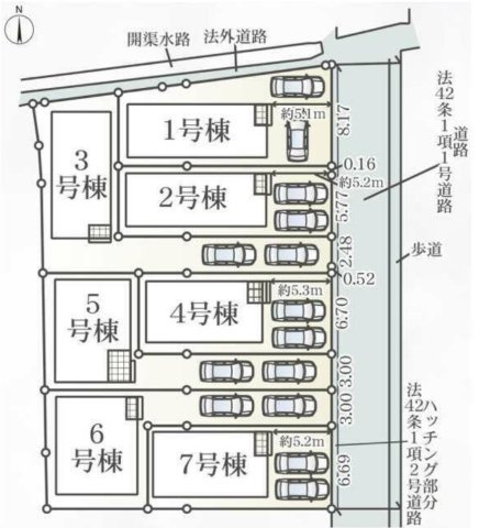 【新築戸建】京都市伏見区羽束師菱川町「長岡京駅」3LDKの区画図