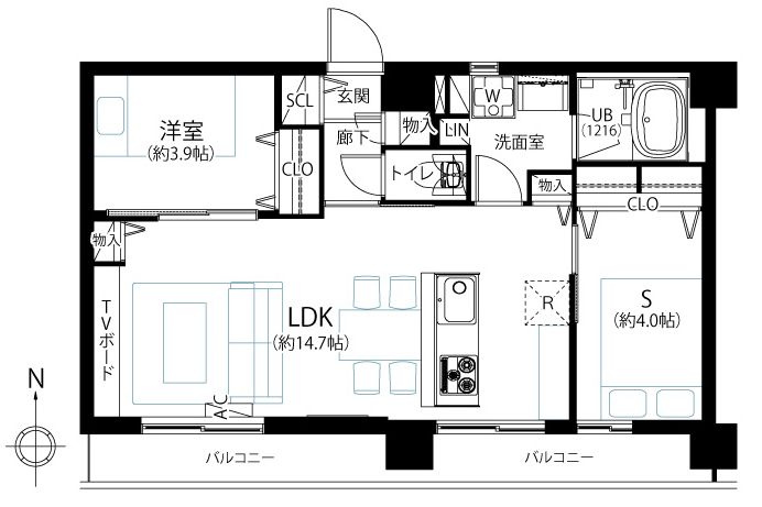 大和コーポの間取り|南向き！南側に間口が広く日当たり・通風良好です。新規リノベーション施工が完了致しましたのでいつでも内覧が可能です。安心のアフターサービス保証付きですのでご購入後も安心して暮らせます。
