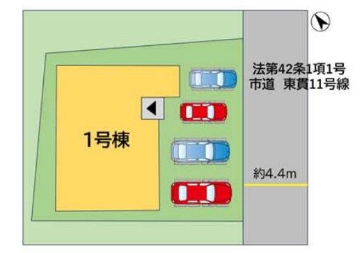 小倉南区東貫2丁目1期の区画図