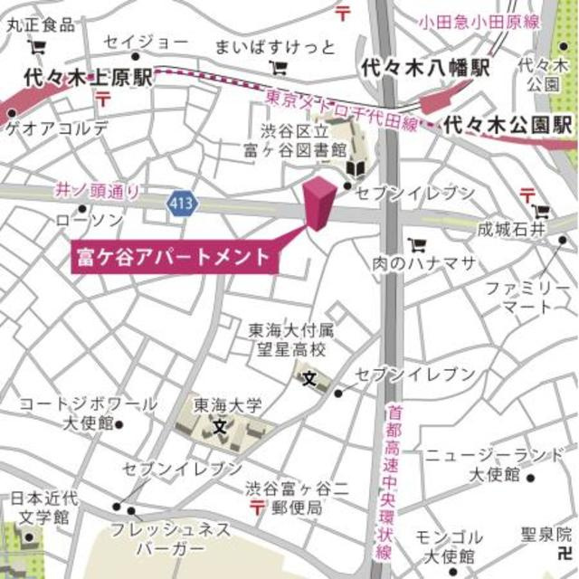 富ケ谷アパートメントの地図