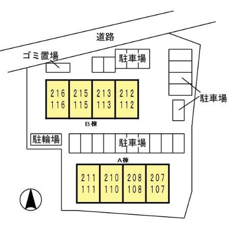 アンプルール　A棟の区画図