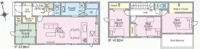 藤岡市下栗須24-1期（全4棟）1号棟の間取り