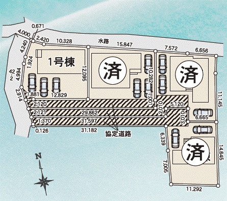 藤岡市下栗須24-1期（全4棟）1号棟の区画図