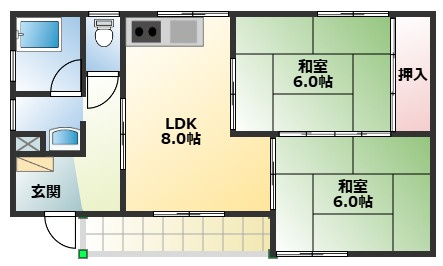 春日丘ハイツA棟の間取り