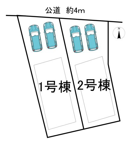 半田市清水東町　全2棟　1号棟の区画図|全2区画分譲地☆