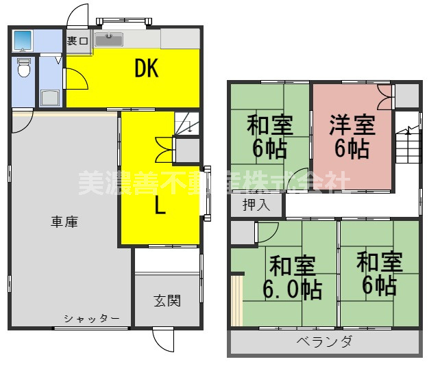 ６６９７９　羽島郡岐南町徳田西中古戸建ての間取り