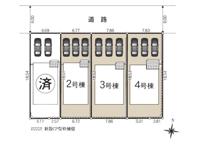 新築戸建　沼津市高尾台第6　全４棟　３号棟の区画図