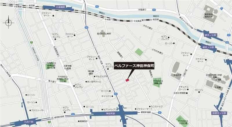 ベルファース神田神保町の地図