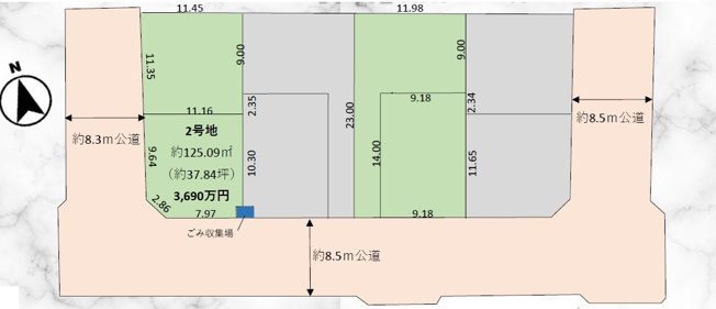 【土地図】 | 流山市駒木台3期　全4区画