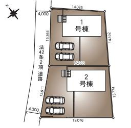 古河市中田第6　新築一戸建て　02　クレイドルガーデンの区画図|２区画