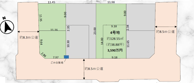 【土地図】 | 流山市駒木台3期　全4区画