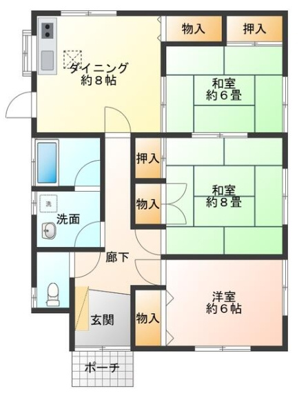 長生郡白子町古所　平屋中古戸建の間取り|図面と現況に相違がある場合、現況を優先致します。