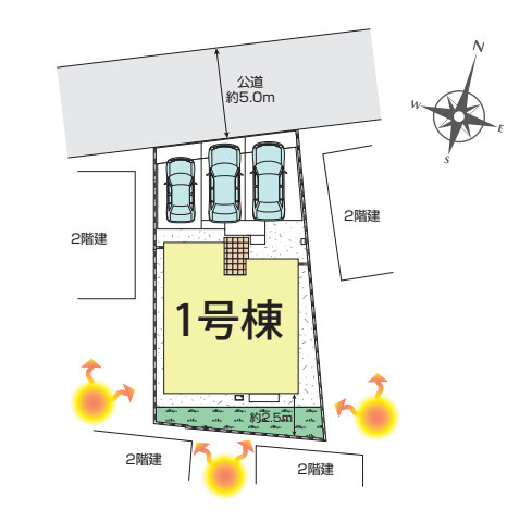 さいたま市西区西大宮4丁目　新築一戸建て　ブルーミングガーデン　01の区画図|1号棟