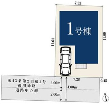 練馬区関町南3丁目　新築一戸建　西武新宿線　武蔵関の区画図