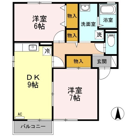 サンハイツ小中島Aの間取り