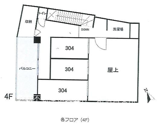 練馬区豊玉上１丁目の一棟マンションの間取り
