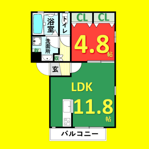 グランレーヴ浄心　名古屋市賃貸　仲介手数料無料の間取り