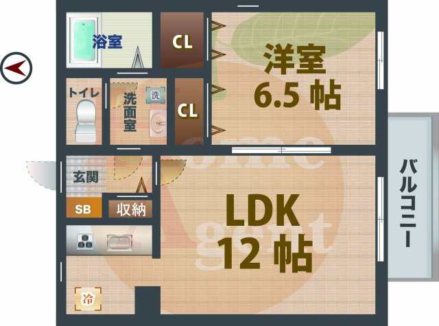 【間取り】 | リラ・クレスト阿佐ヶ谷 | 1LDKのお部屋です。