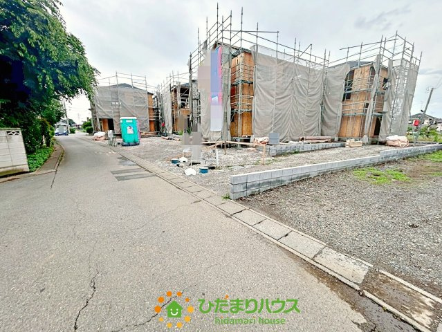 古河市大山第８　新築一戸建て　01　クレイドルガーデンの前面道路含む現地写真|2026/06/9　撮影