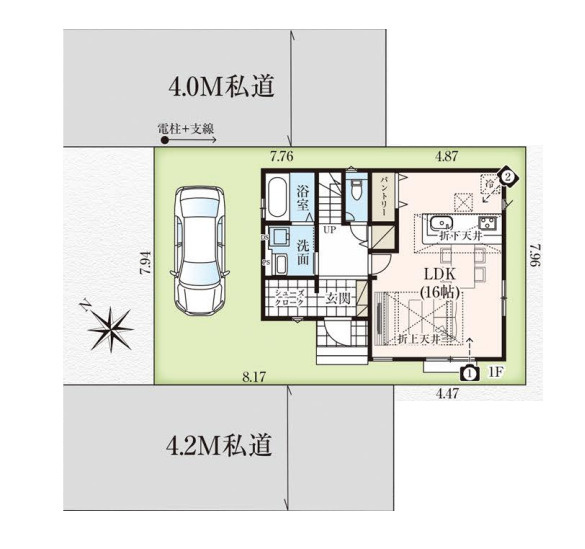 さいたま市西区土屋　9期　新築一戸建て　グラファーレの区画図|1号棟