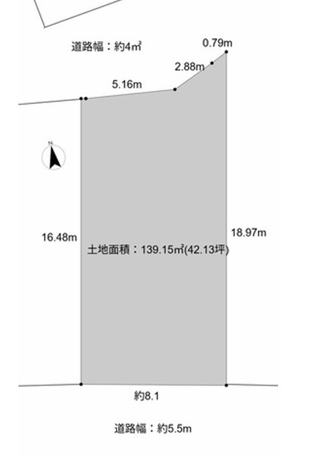 ◎茅ヶ崎市芹沢　建築条件なし　売地の土地図|土地図◇