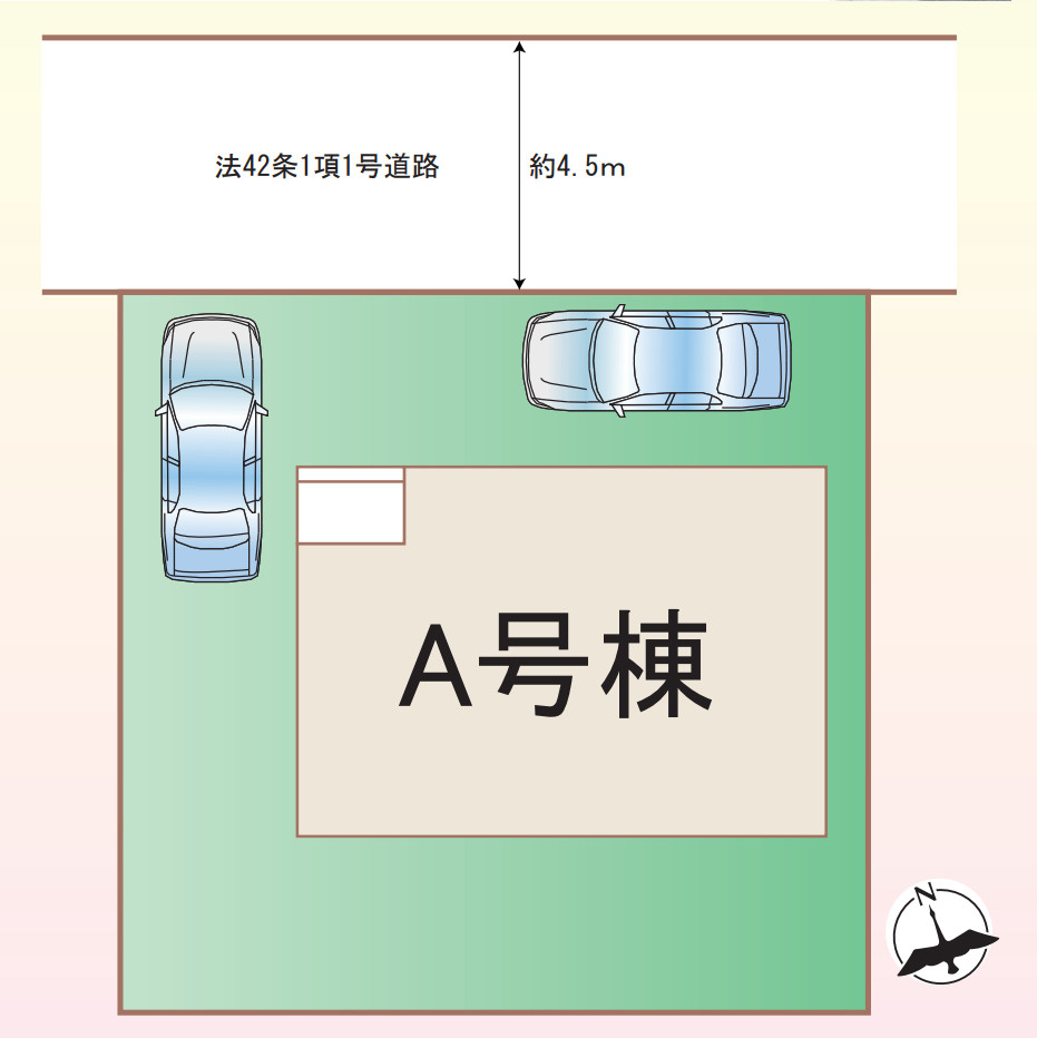 横浜市保土ケ谷区新桜ケ丘2丁目　新築戸建【仲介手数料無料】カースペース2台の区画図