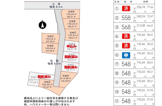 【区画図】 | 全11区画　古川鶴ヶ埣